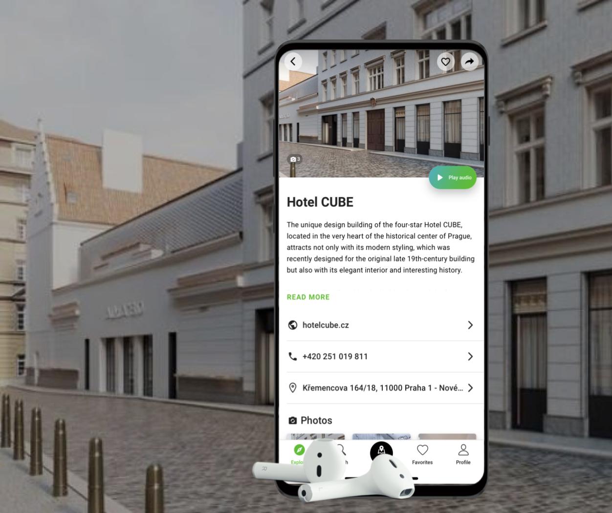 How To Promote A Single Point Of Interest To Individual Travelers In A SmartGuide Digital Tour Guide App Showing Hotel CUBE 